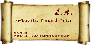 Lefkovits Annamária névjegykártya