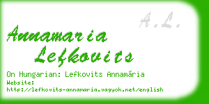 annamaria lefkovits business card