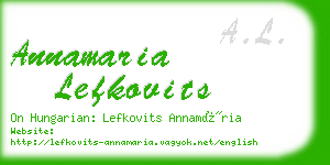 annamaria lefkovits business card